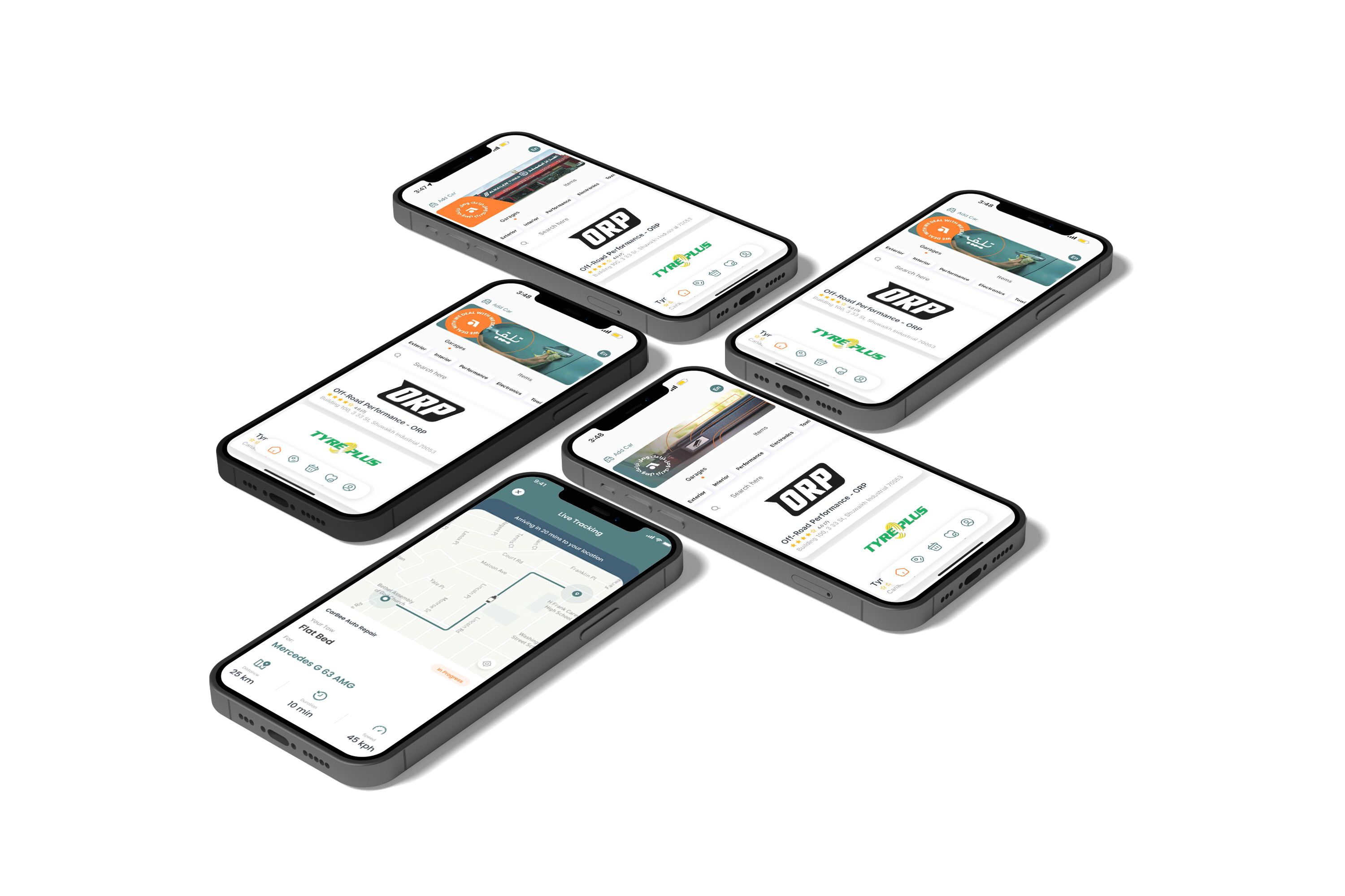 Winch pickup service for automotive repairs in Kuwait.